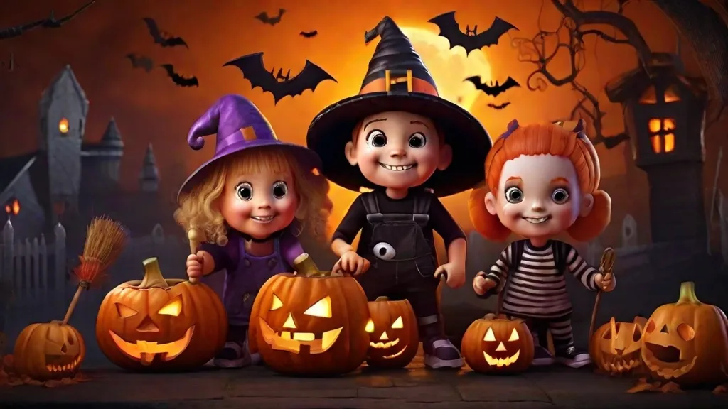 Halloween Pumpkins and kids